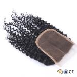 4x4 Size Swiss Lace Malaysian Kinky Curly Closure One Donor Virgin Curly Hair
