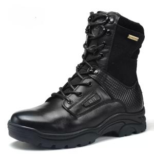 Wholesale Leather Black Military Combat Boots Climbing Shoes Anti Slip Camouflage Wear Resistant from china suppliers