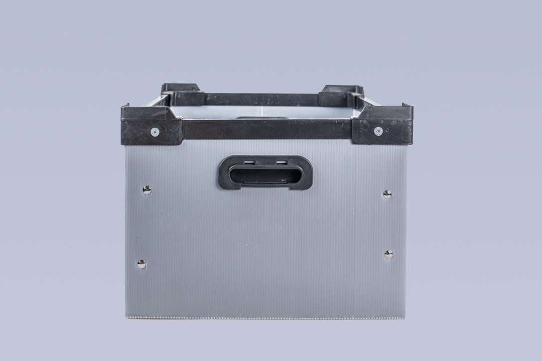 Grey Plastic Warehouse Bins Crates Packaging Strong Hardness Corrugated Polypropylene Boxes