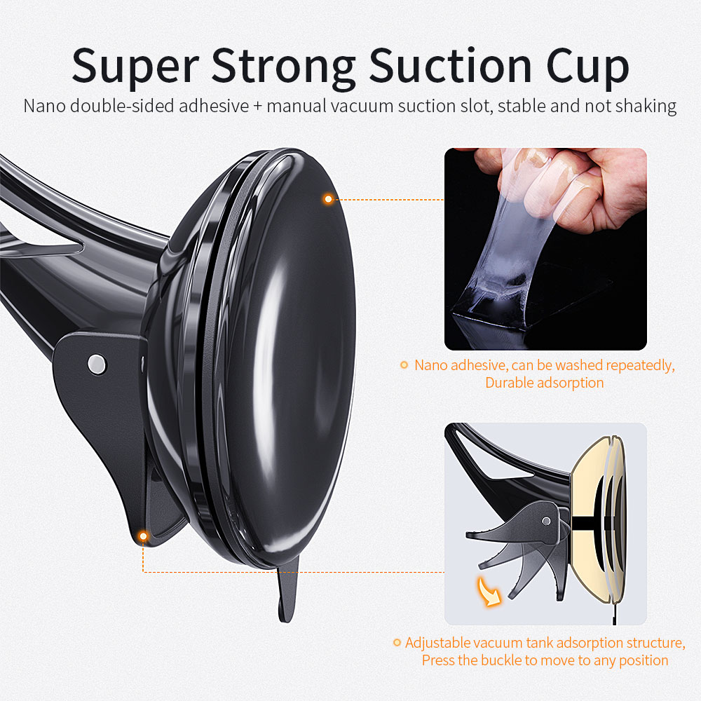 Adjustable Suction Car Phone Holder Universal for 4.5-6.5 inches Mobile Phone