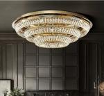 45W 75W 135W Circular Crystal High Ceilings Chandeliers Light Crystal Round Lamp
