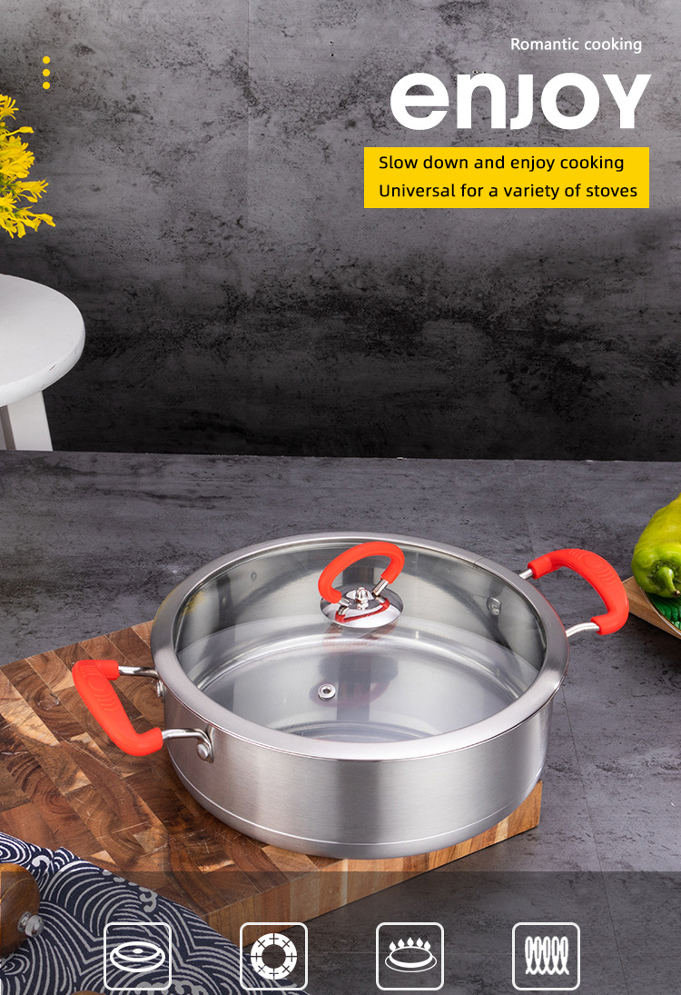 New Arrival Kitchen Cooking Pot Set Stainless Steel Soup Pot Set Cooking Cookware Set