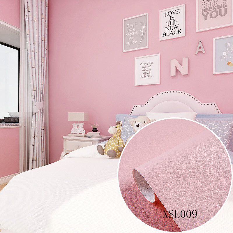Customized Plain Color Wallpaper Embossed PVC Plain Orange Wallpaper 10m Roll