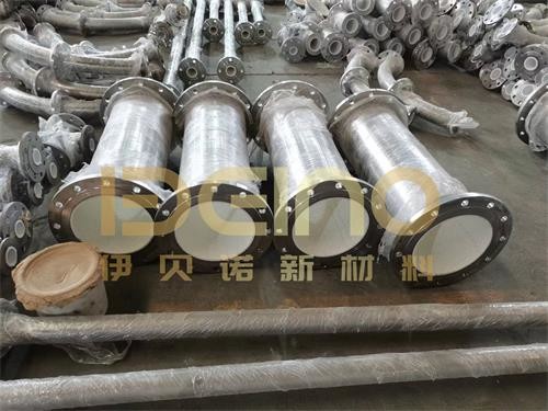 Wear Resistant Ceramic Lined Pipe Elbows Used In Cement Industry