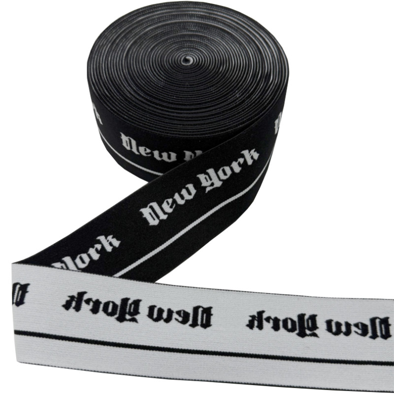 Custom Logo Nylon Jacquard Underwear Elastic Webbing For Sportwear