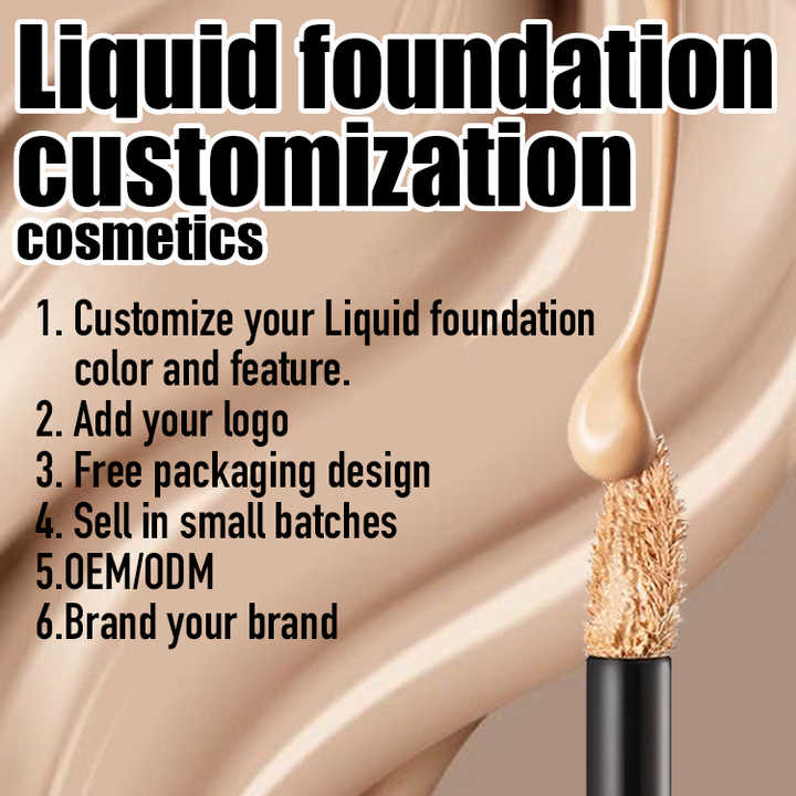 Wholesale Natural Mineral Face Cream Liquid Foundation Waterproof Sunscreen Full Coverage Concealer Light Fair Skin Tones Female
