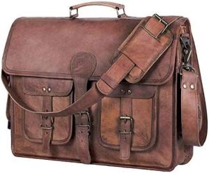Wholesale 18 INCH LEATHER BRIEFCASE LAPTOP MESSENGER BAG BEST COMPUTER SATCHEL HANDMADE BAGS FOR MEN AND WOMEN from china suppliers