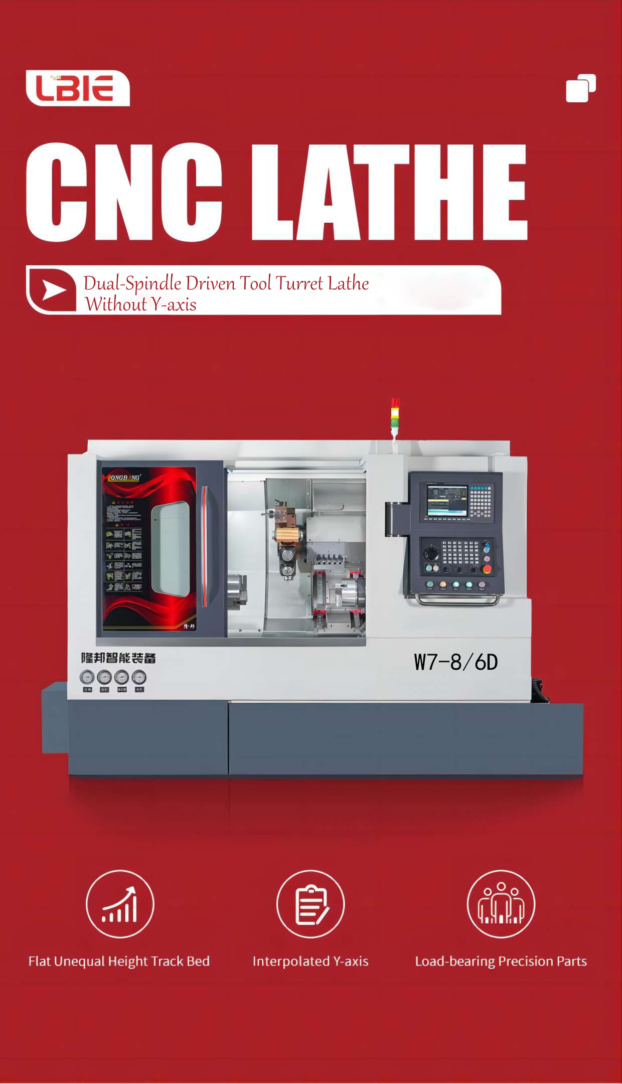 Horizontal Metal Cnc Vertical Lathe Machine With Great Functions