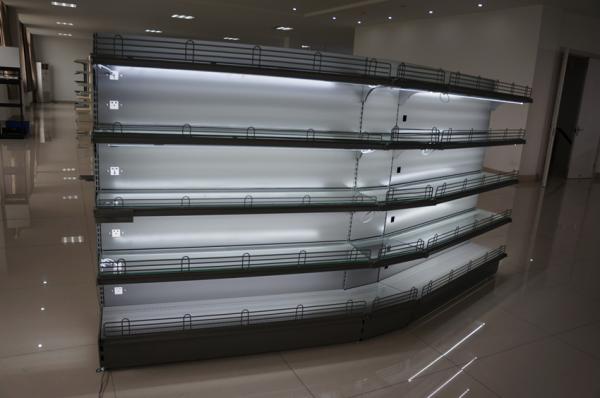 Supermarket Cosmetics Display Racks Retail Gondola Shelving ISO9001 Certificatio
