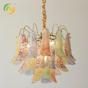 Wholesale JYLIGHTING Nordic Design Flower Chandelier Color Smudgy Glass Pendant Light Custom Villa Living Room Hall Lights from china suppliers