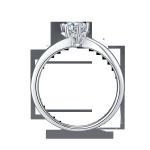 Lady 9k Round 7.5mm Moissanite Open Fashion Grandeur Jewelry Silver Ring