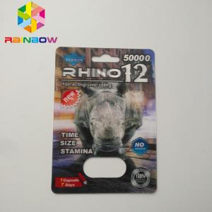 Wholesale 3D Rhino Blister Card Packaging Rhino 12 Rhino 11 Mens Sexual Supplements For Boosting Libido from china suppliers