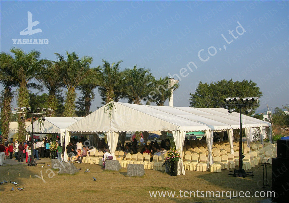 White Ultraviolet Proof Center Gable Pole Custom Event Tents / Outdoor White Event Tents