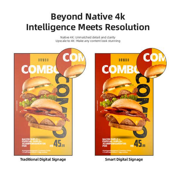 4K UHD Commercial LCD Digital Signage Display for Indoor Digital Poster Media