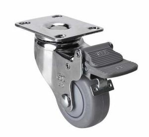 Wholesale Single Ball Bearing Grey TPE Caster Ideal for Edl Chrome 2.5&quot; 70kg Plate Brake 37225-57 from china suppliers