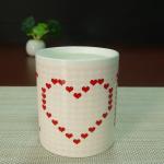 I Love You heat sensitive color changing mugs heart shape handle