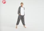 Wholesale Soft Flannel Plush Grey husky kigurumi Adult Onesie Pajamas
