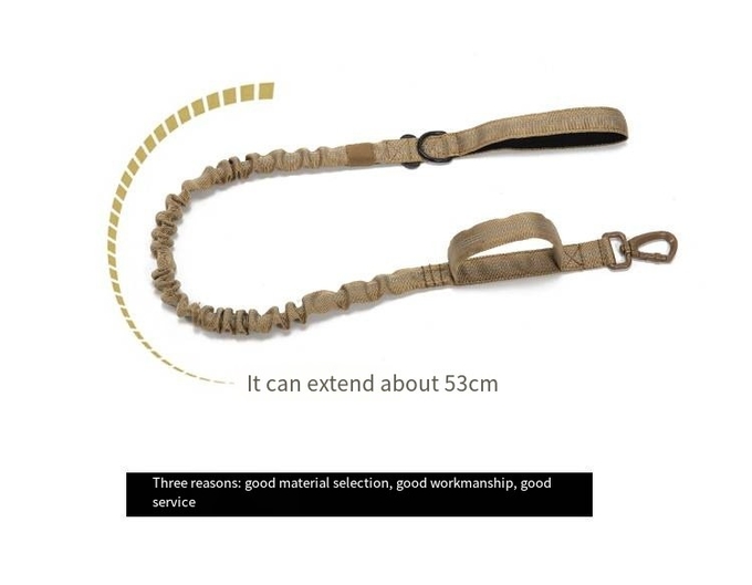 Pet Explosion Proof Reflective Leash Double Handle Nylon Tactical Dog Leash