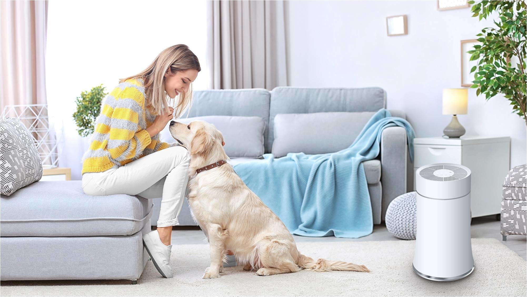Home Deep UV Sterilizer PM2.5 Monitoring UVC Hepa Filter Air Purifier