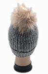 Melange Color Shinny Yarn Popular Knit Hats With Big Pompom