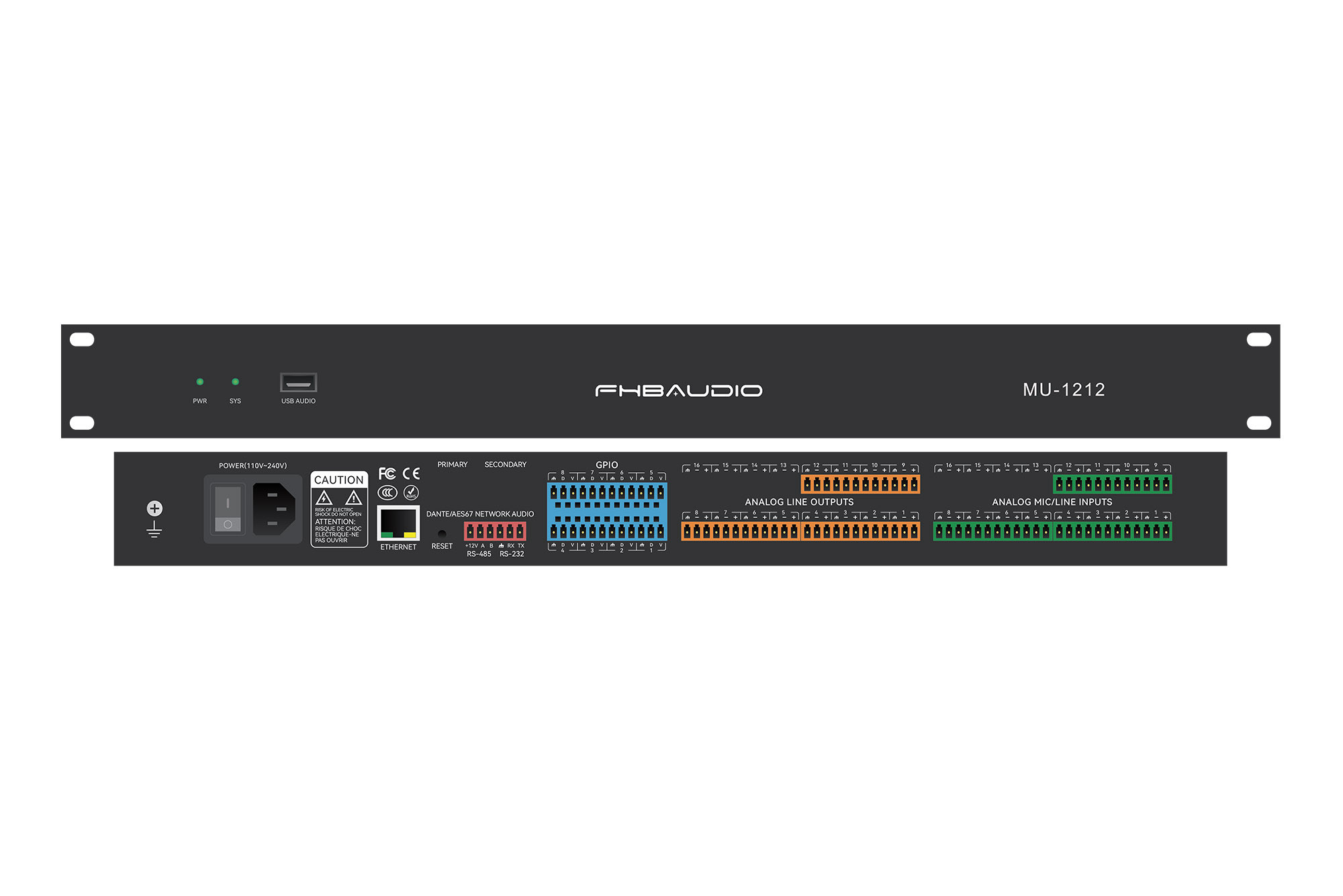 MU-12 Audio Digital Signal Processor 12CH Camera Tracking For Zoom Conference