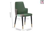 Green Color Eco-leather Upholstered Hotel Restaurant Chairs with Solid Wood Legs