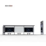 250W Solar Powered Smart Bus Shelter With City Light Board