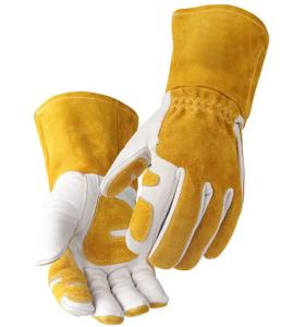 Wholesale Soft Cotton Lining Heat Resistance Grain Cowhide Leather Cowsplit Wear Resistant Laser Work Welding Safety Glove from china suppliers