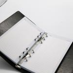 Fashionable Ring Binder Organizer Embossed Logo Mass Inner Pages Available