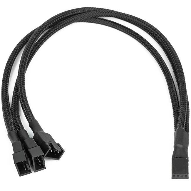 PWM Fan Cable Splitter 4 Pin Adapter Cable Black Sleeved Braided Fan Power Extension Cable 4pin Female Male to 1*4pin 90cm PVC