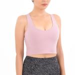 Yoga Push Up Y Back Cropped Tank Top High Impact Running Sports Bra With Padded