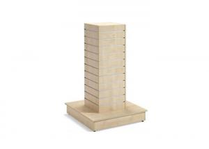 Square Type Slatwall Display Stand MDF Materials Simple Style  For Displaying Clothes
