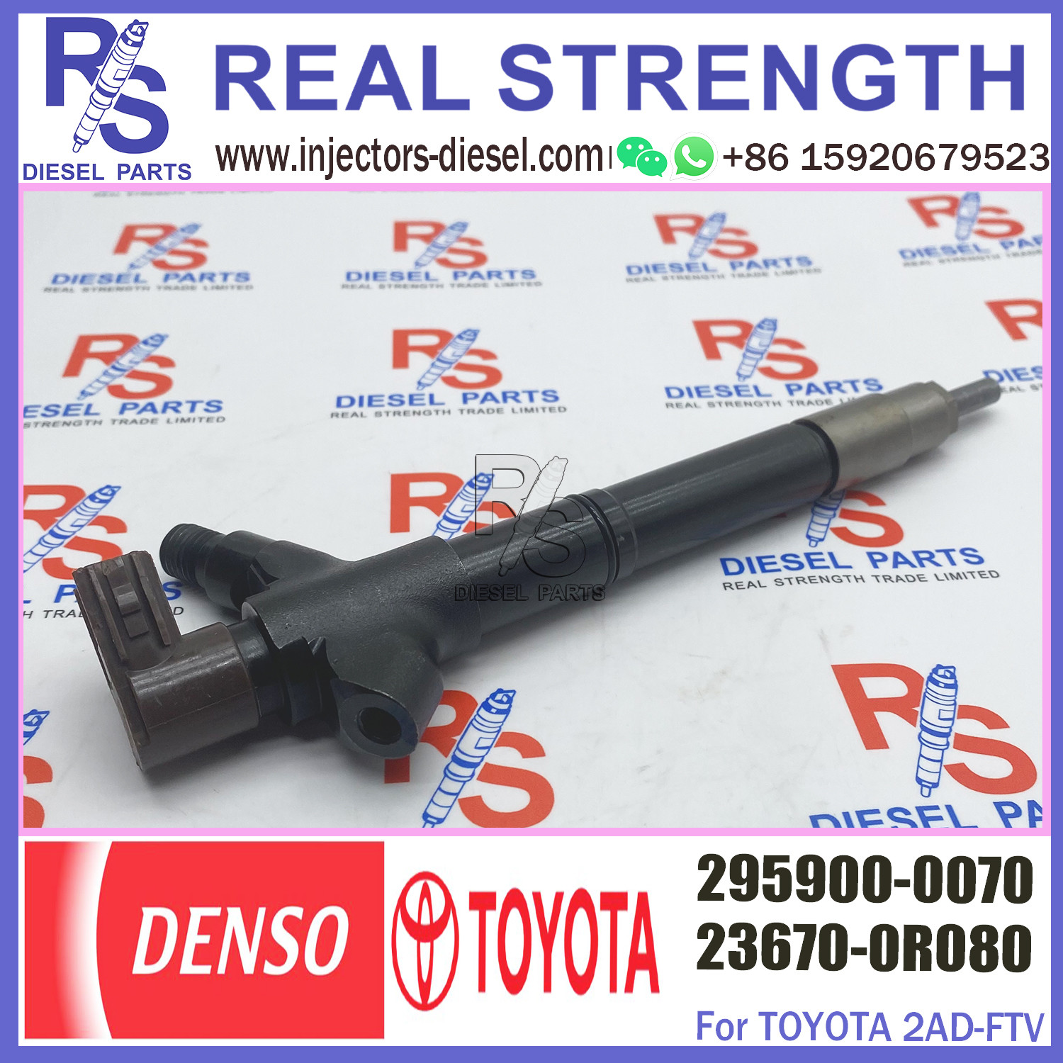 Diesel Fuel Common Rail Fuel Injector 23670-0R080 295900-0070 Fuel Injection Nozzle For Toyota 2AD
