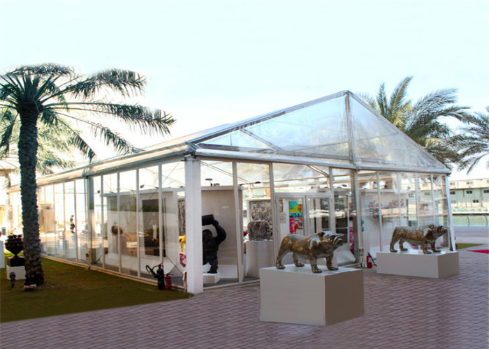 Clear PVC Fabric Outdoor Party Tents With Wooden Flooring 6m * 10m