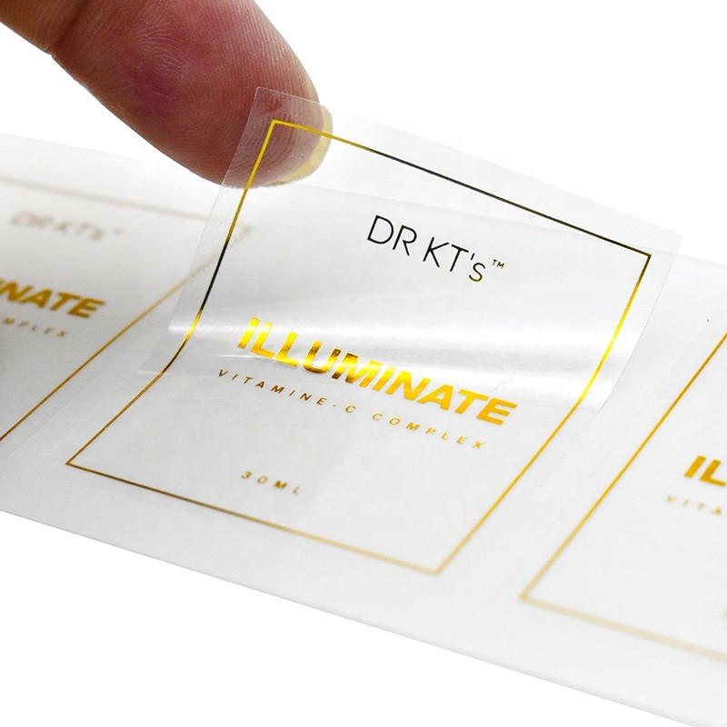 RoHS Self Adhesive 20x80mm Gold Foil Stickers Matt Lamination