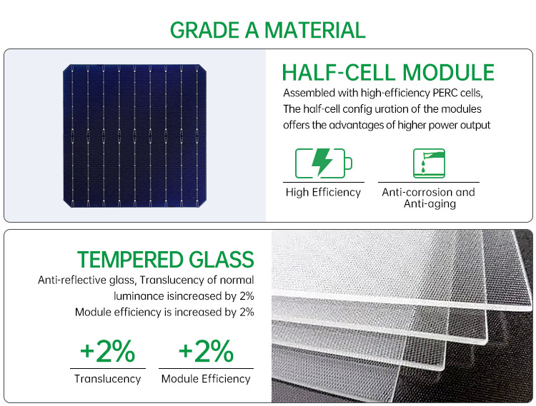Half Cell IP67 Grade A Waterproof Home Solar Panel System 450W 166Mm