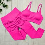 Gym Yoga Outfit For ladies Seamless 2 Piece Workout High Waist Leggings With