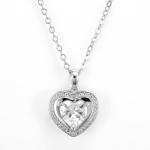 Engagement Gift 925 Silver CZ Pendant For Women Zircon Stone