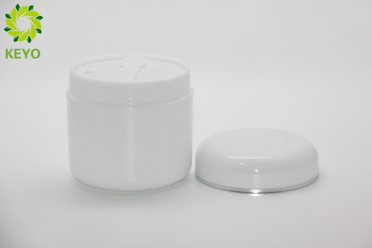 PP Plastic Body Cream Jars 300g White Color Wide Mouth Type With Spoon