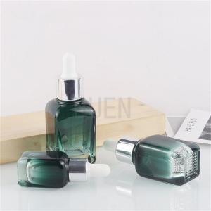 Wholesale Gradual Green Glass Mini Dropper Bottles Square Non Toxic Buen 1oz from china suppliers