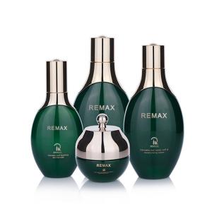 Wholesale 50ml 100ml 120ml Oval Green Glass Cosmetic Bottles Skincare Packaging Set For Skin Care from china suppliers