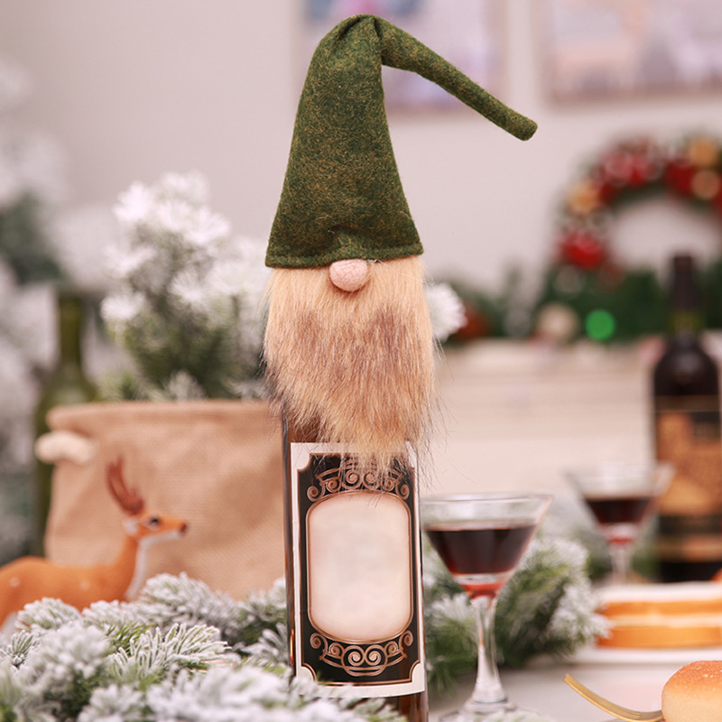 Factory OEM Christmas Wine Bottle Covers Bag for Home Santa Claus Wine Bottle Cover Snowman Stocking Gift Holders