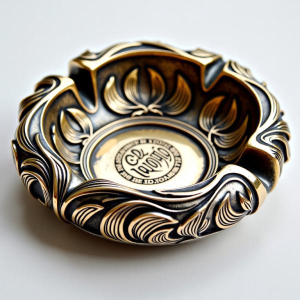 Premium Custom Antique Gold Metallic Ashtrays Quality Supplier For Unique Home D