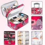 High quality lager capacity double lager design cosmetic bags