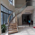 Wrought Iron Interior Stair Railings Spiral Staircase Glass Curved Banister