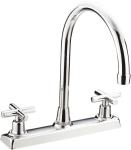 Polished Chrome Centerset Kitchen Faucet 2 Handle Drip Free