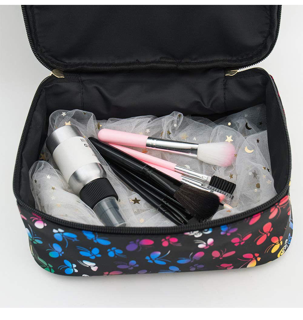 3 Pack Butterfly Polyester Women'S Toiletry Travel Bag