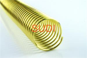 China Shiny Gold Wire Diameter 2.0 Mm Metal Single Spiral Binding Coil Suitable For Notebook on sale