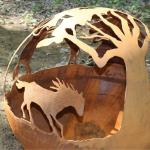 Camping Rustic Red Or Customized Finish Steel Fire Pits for outdoor heating