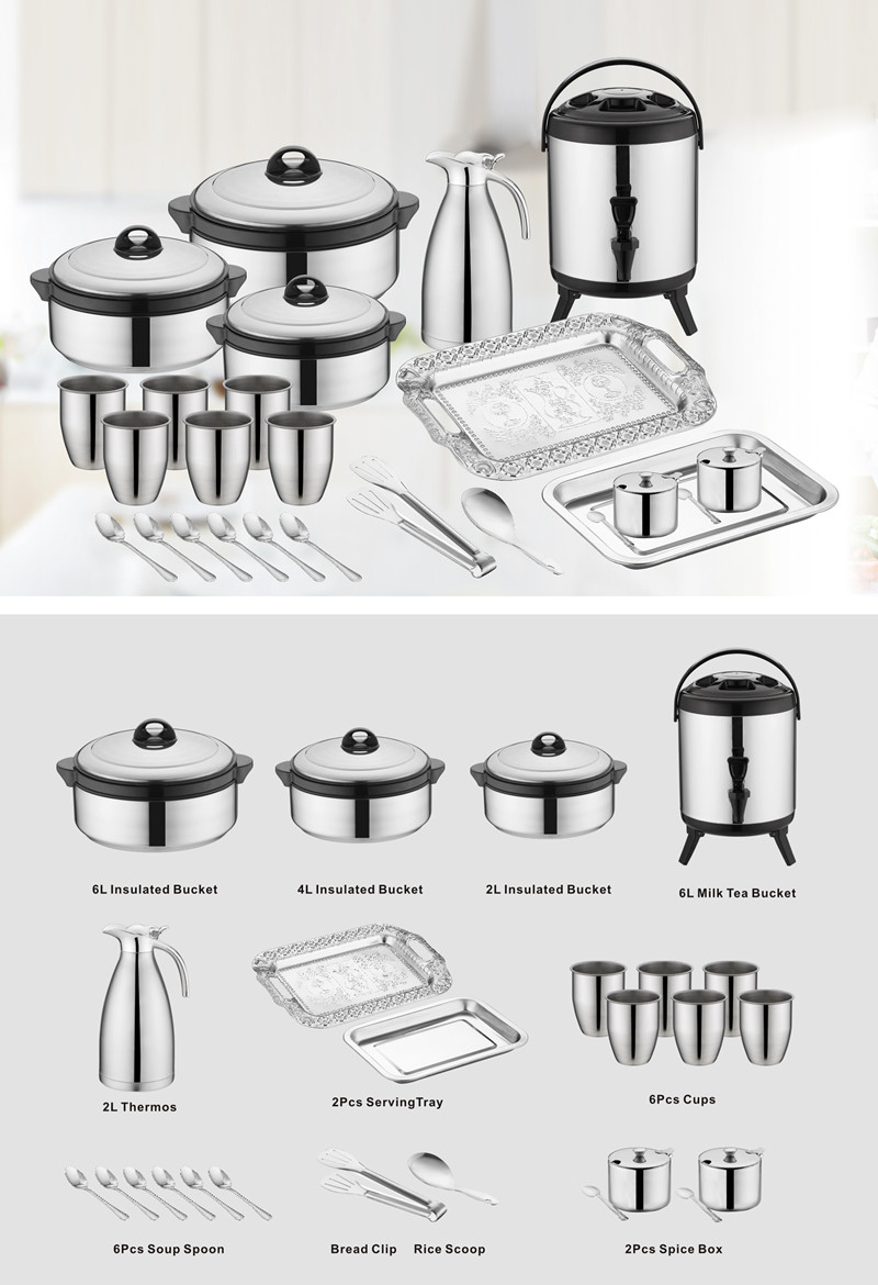 Wholesale Cost Family Cooking Pot Set 25pcs Stainless Steel 410 Cookware Cooking